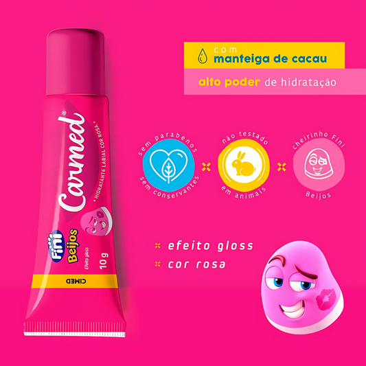 Hidratant Lèvres Carmed Fini Beijos - Effet Gloss & Couleur Rose (10g)