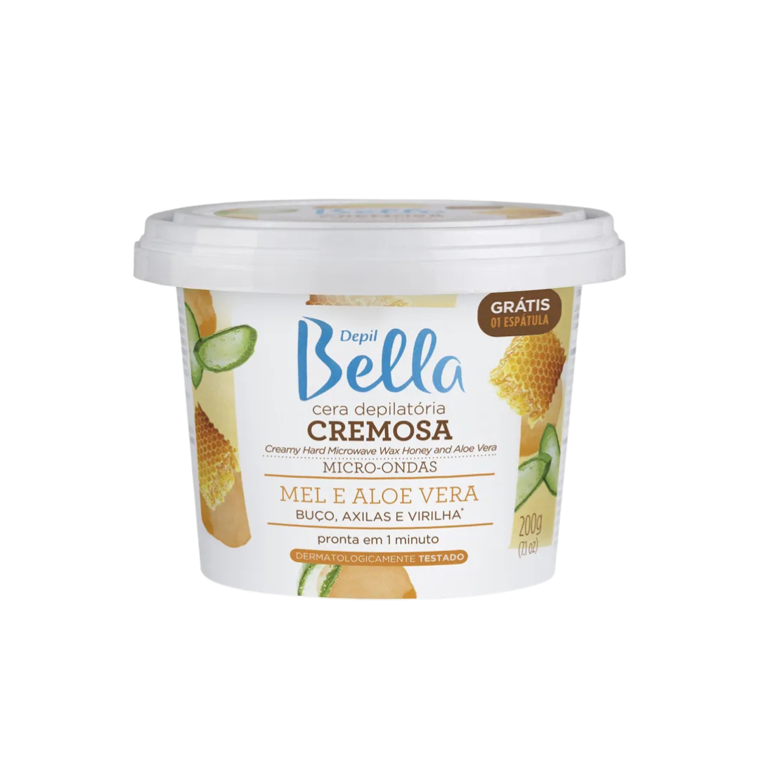 CERA QUENTE DEPILATORIA CREMOSA PARA MICRO-ONDAS MEL E ALOE VERA DEO DEPIL BELLA