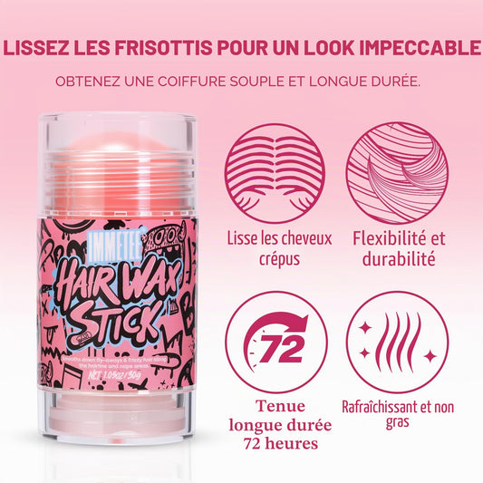 Cire Coiffante en Stick Anti-Frisottis Framboise 30 g - immetee