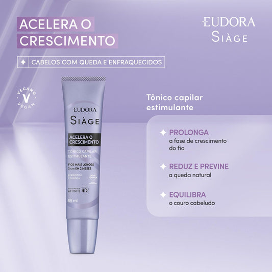Tonique Capillaire Siàge Acelera o Crescimento 65 ml - Eudora