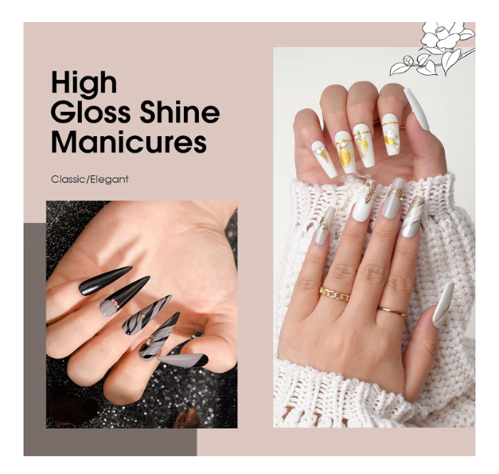 Kit de Vernis Gel Noir Gris Blanc Nude Rose