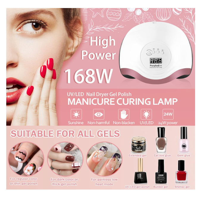 Lampe UV Professionnelle 168 Pour Ongles en Gel