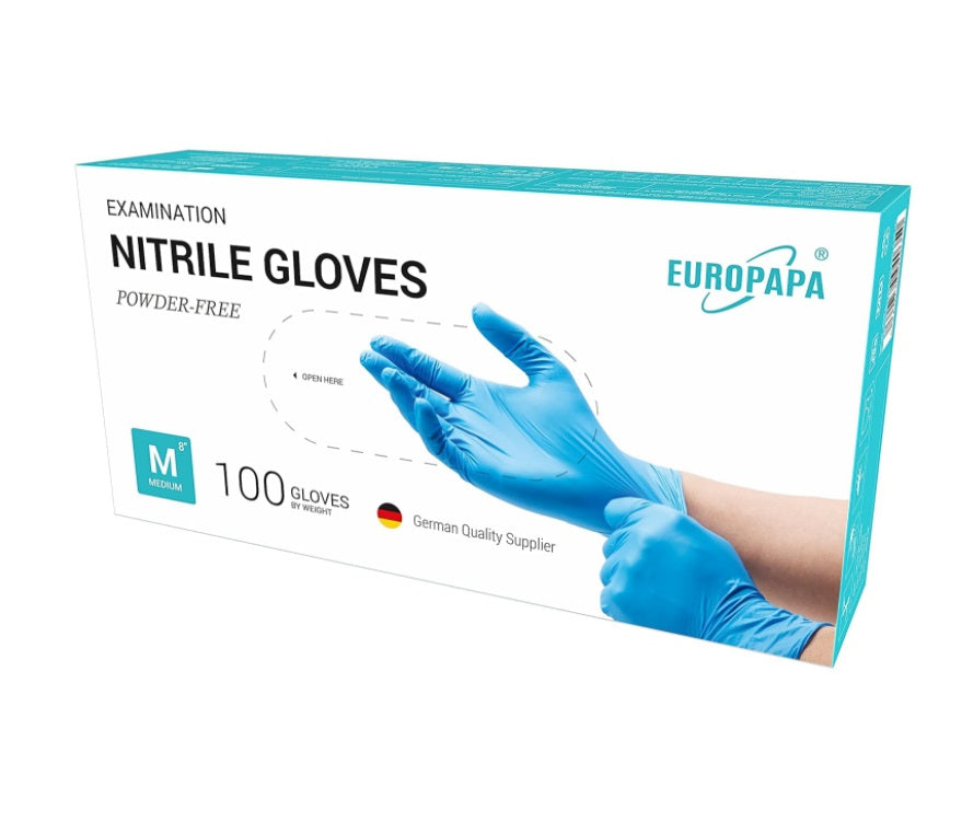 Luvas sensíveis do nitrilo azul 100und M Descartáveis Produtos