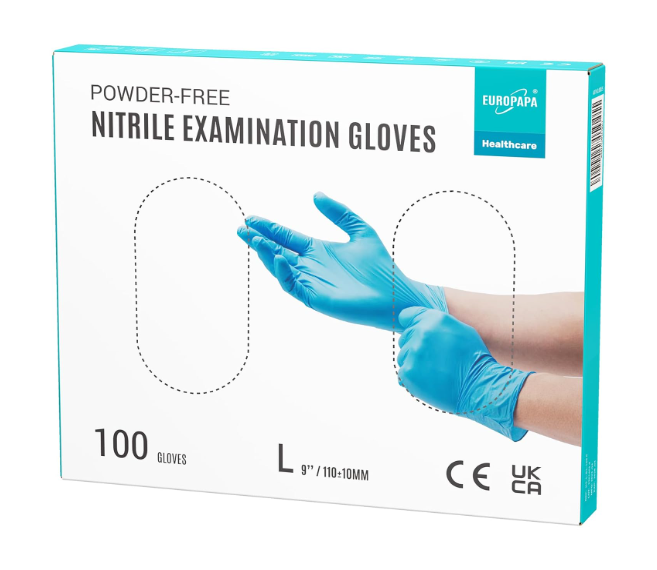 Gants Bleus Nitrile Sensitive 100und L Produits jetables