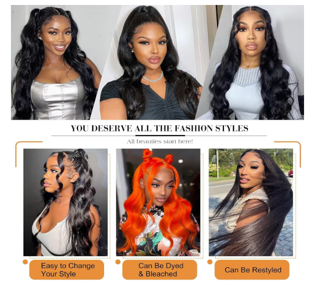 Perruque Femme Cheveux Humains Brésiliens, Densité 200%