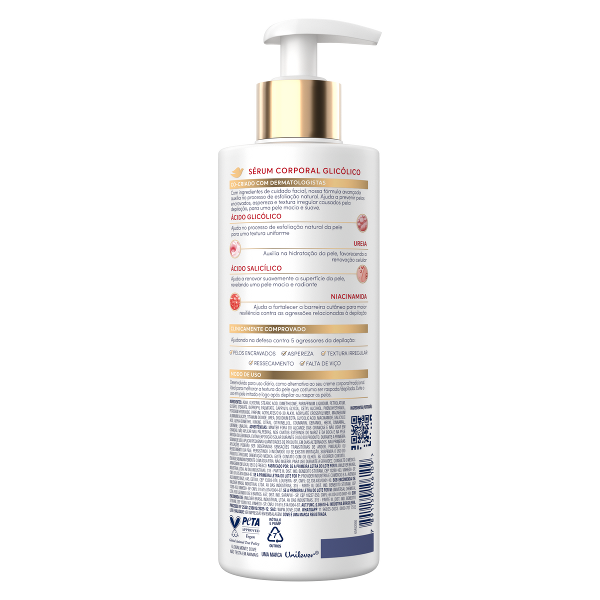 Sérum Hydratant Corporel Dove à l'Acide Glycolique 380 ml - détail