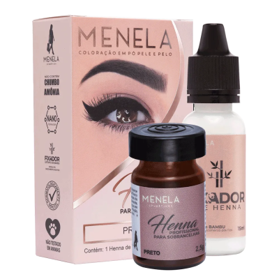 Menela Sobrancelha Henna 2,5g Preta -PRÉ-VENDA