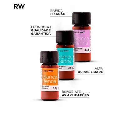 Kit 3 Hennas Sourcils Multicouleurs - Glance Rare Way