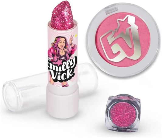 Kit Maquillage Enfant Beauty Mix Emilly Vick LX – Paillettes, Rouge à Lèvres et Blush – Hypoallergénique – Brink Model
