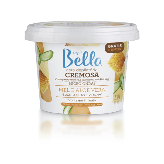 CERA QUENTE DEPILATORIA CREMOSA PARA MICRO-ONDAS MEL E ALOE VERA DEO DEPIL BELLA