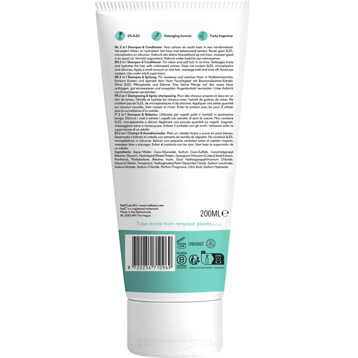Shampooing et Après-Shampooing 2 en 1 Kids 200 ml - Naïf