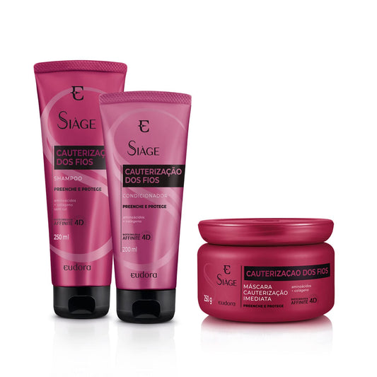 Kit Siàge Cauterização (Shampooing + Après-shampooing + Masque) - Eudora