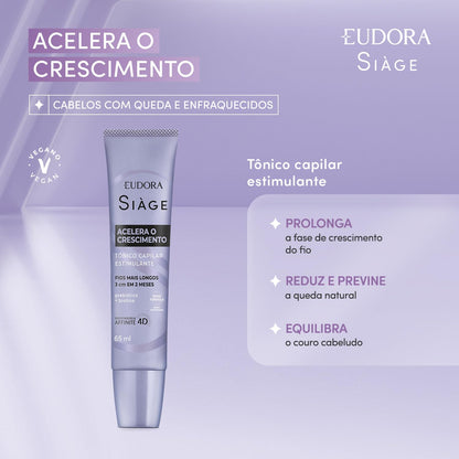Tonique Capillaire Siàge Acelera o Crescimento 65 ml - Eudora
