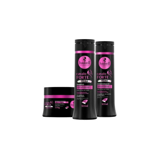 Kit Haskell Cavalo Forte Hydra- Shampooing 300ml + Après-shampooing 300ml + Masque 300g (3 Articles)