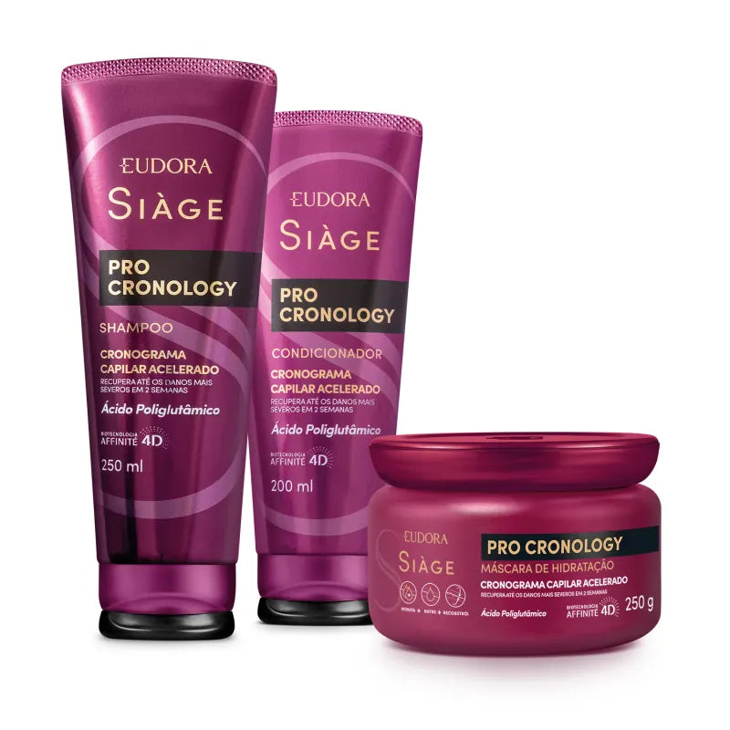 Combo Siàge Pro Cronology : Shampooing 250ml + Après-shampooing 200ml + Masque Hydratant 250g