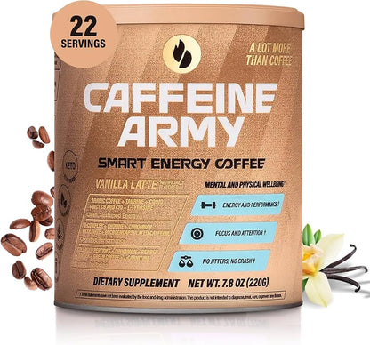 SuperCoffee 220g Vanilla Latte, Caffeine Army