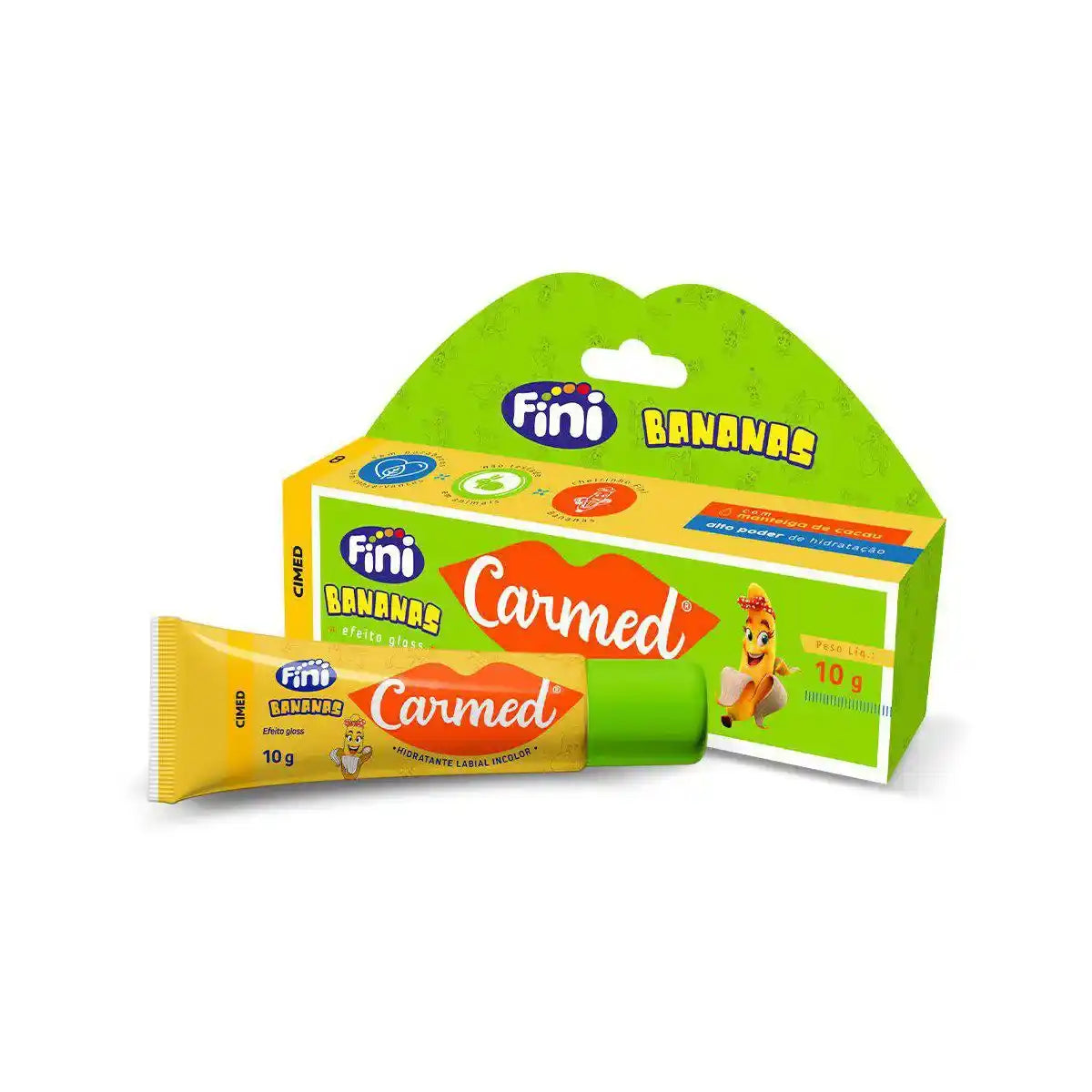 Hydratant pour les lèvres Carmed Fini Bananes Incolore Effet Gloss 10g