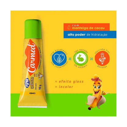 Hydratant pour les lèvres Carmed Fini Bananes Incolore Effet Gloss 10g