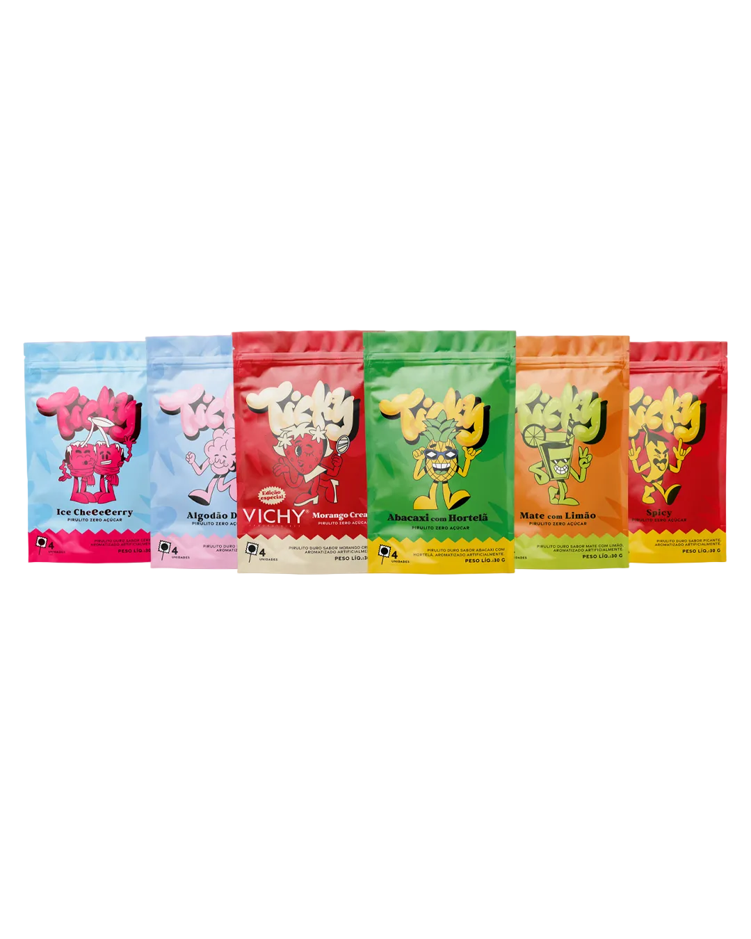Sucette Sans Sucre Mix 6 saveurs Ticky