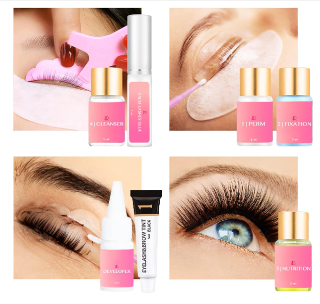 Kit profissional de extensões de cílios coloridos