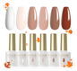 Kit de esmalte em gel branco nude vermelho escuro marrom