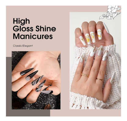 Kit de Verniz em Gel Preto Cinza Branco Nude Rosa