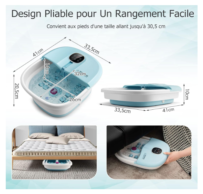 Bassin de Massage Shiatsu des Pieds Hydromassant - Gommage